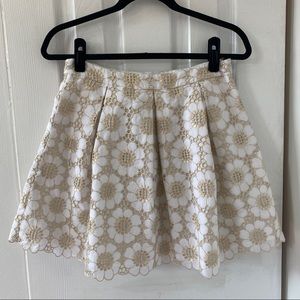 Lilly Pulitzer white and gold metallic Harlie skirt size 6